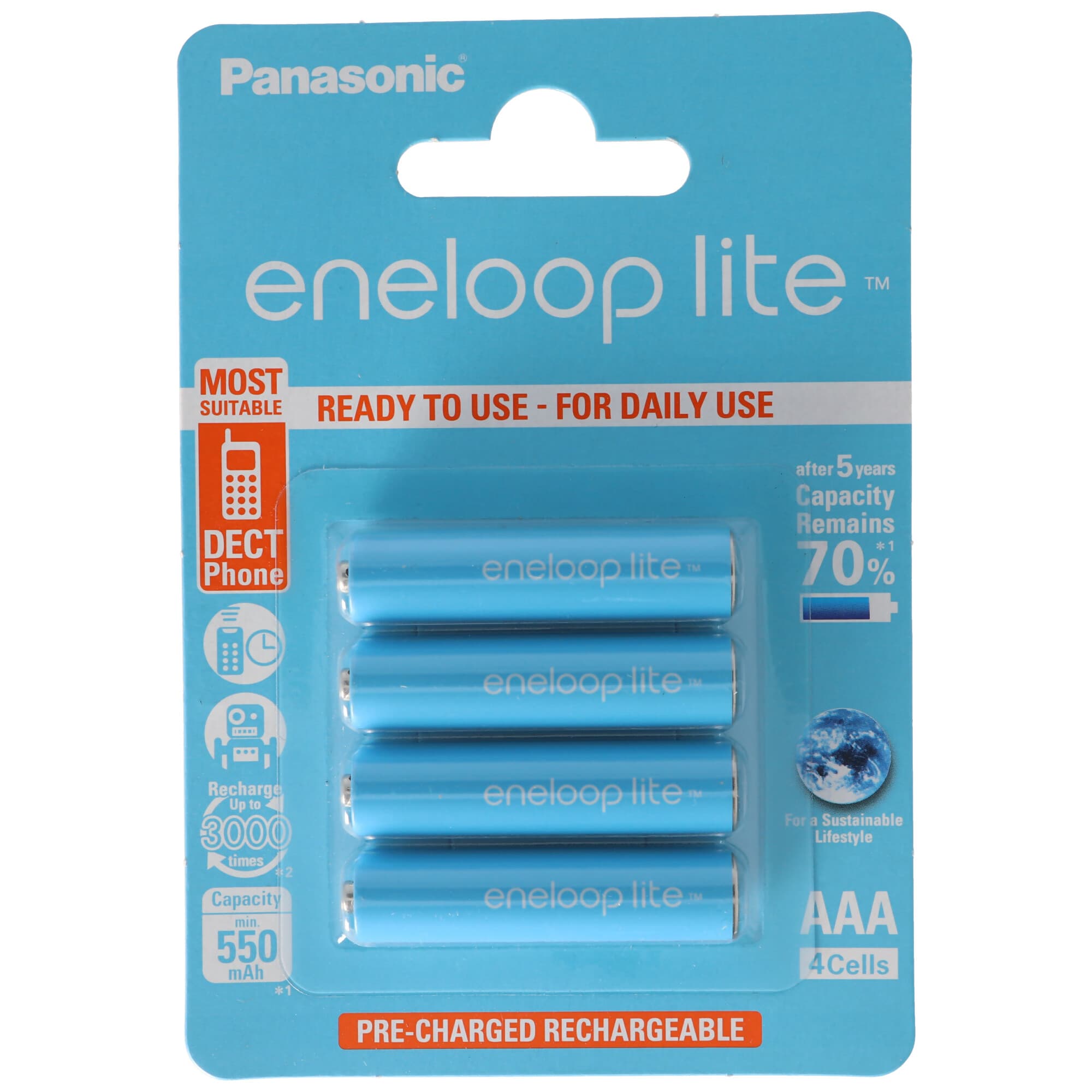 4 pièces eneloop lite Micro batterie BK-4LCCE / 4BE batterie Ni-MH 1.2V / 600mAh pour téléphone DECT