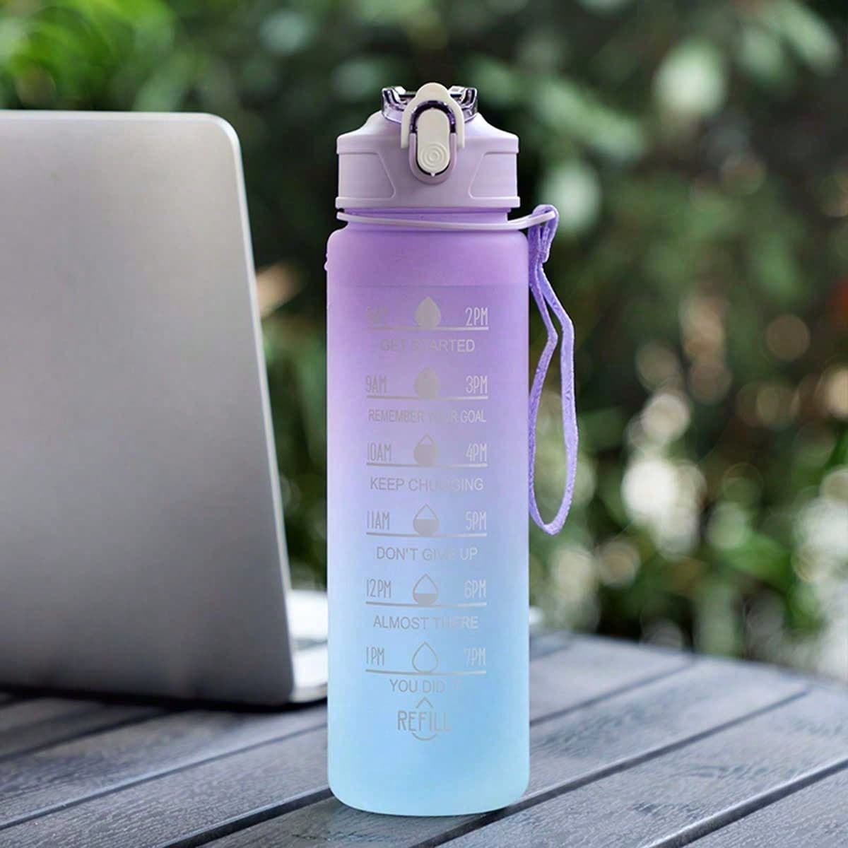 1 Bouteille D'eau De Sport De 800 Ml, L'échelle Aide À Surveiller La Consommation De Liquide Avec Le Suivi De L'objectif D'hydratation, Convient