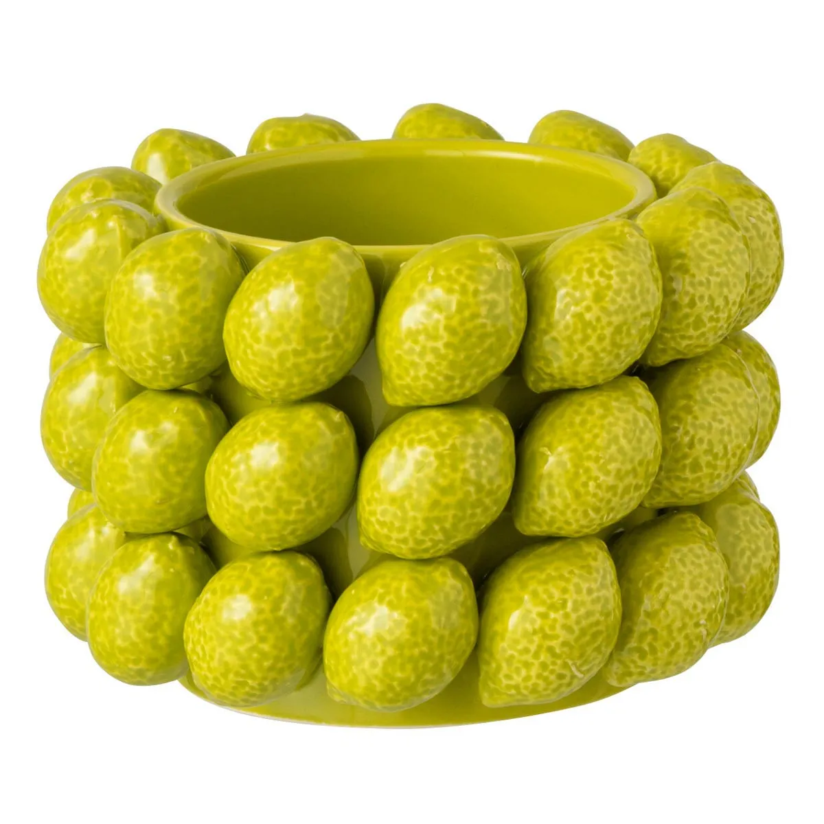 Cache-Pot en Céramique Citron 15cm Vert